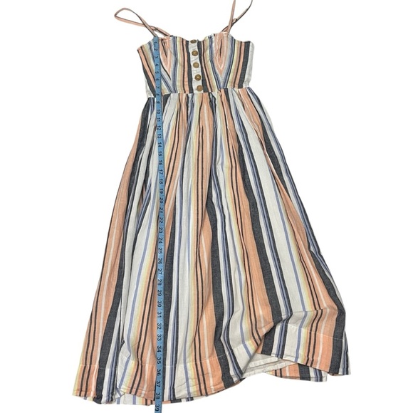 Free People Lilah Striped Boho Cute Summer Midi Dress‎ Women's XS - Picture 7 of 12